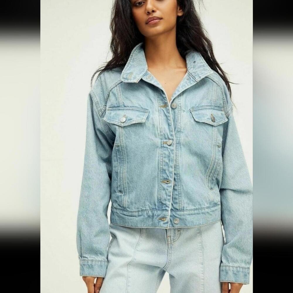 Free People Comet Denim Bomber - Picture 3 of 9